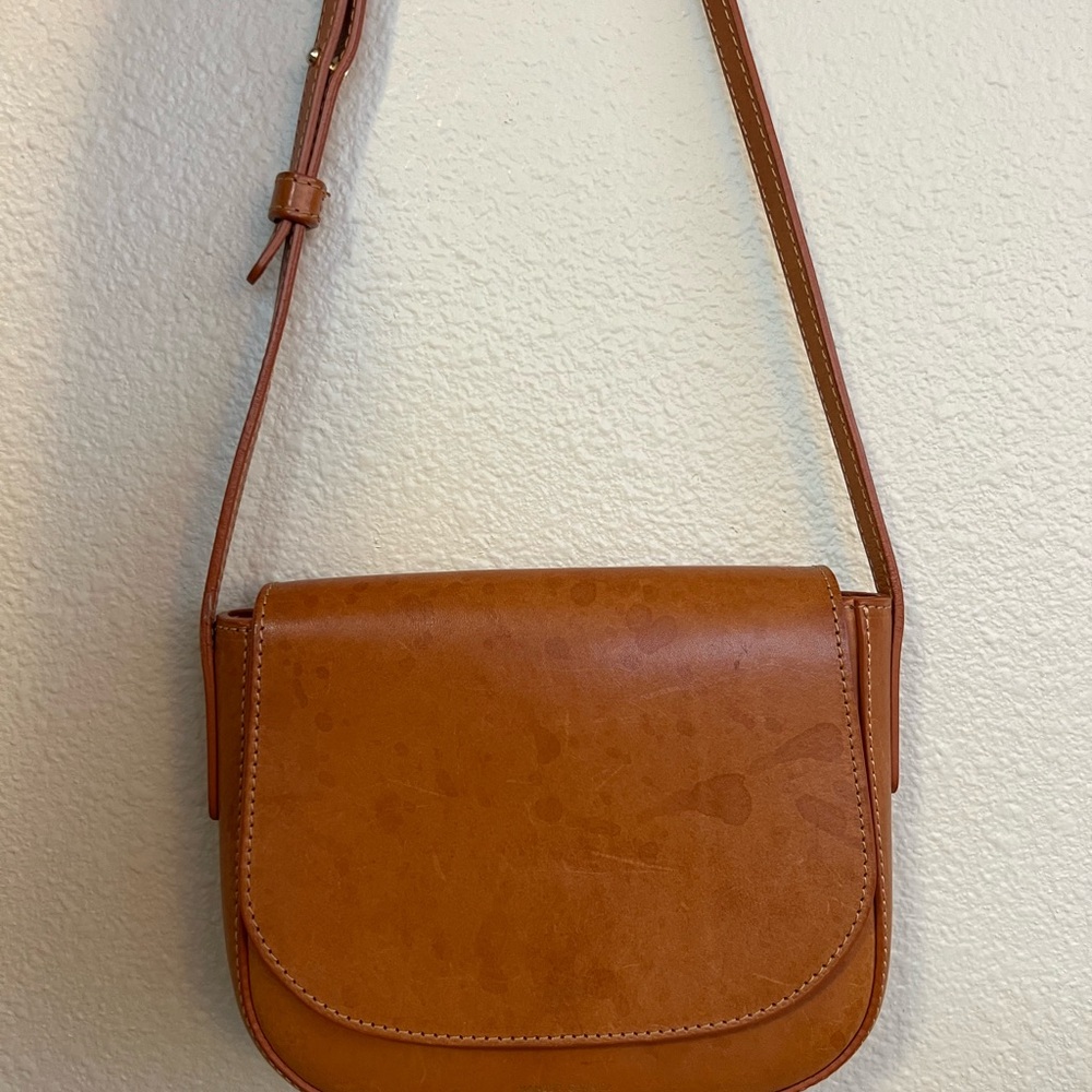 Mansur Gavriel classic mini crossbody bag tan leather